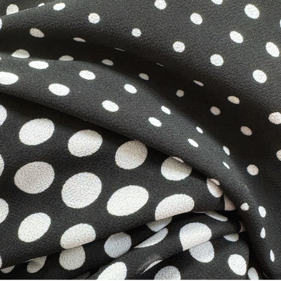 Michael Kors Georgette Dress Handkerchief Hem Black White Ombre Dot Print Size 2 - Picture 12 of 16